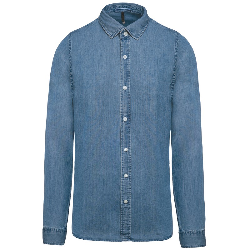 Chemise Coton Chambray Homme 160 - Bleu