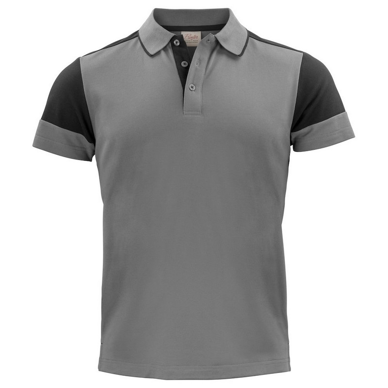 Polo Piqué Bicolore Prime 200 - Gris/noir