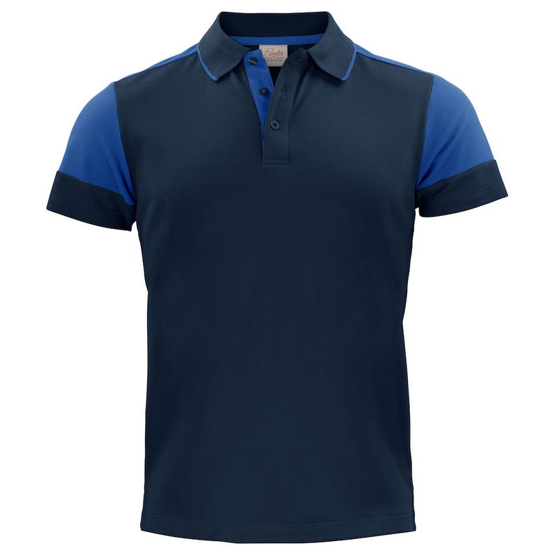 Polo Piqué Bicolore Prime 200 - Marine/cobalt