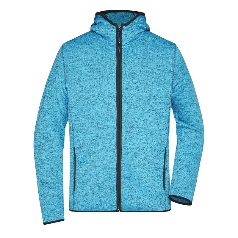 Veste Tricot Polaire Homme - Bleu mélangé/noir
