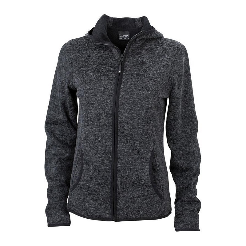 Veste Tricot Polaire Femme - Anthracite mélangé/noir