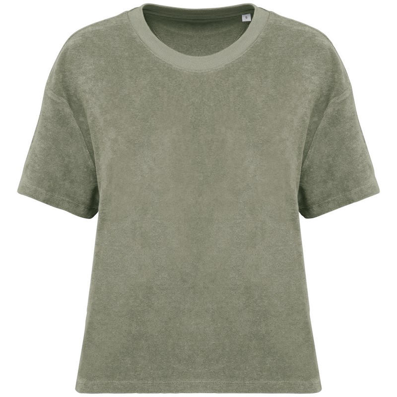 T-shirt Ecoresponsable en Eponge Femme - Almond green