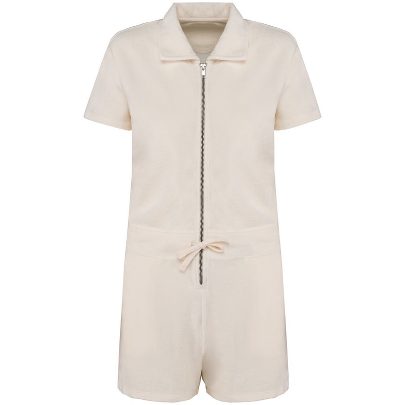 Combinaison Short Ecoresponsable en Eponge Femme - Ivory