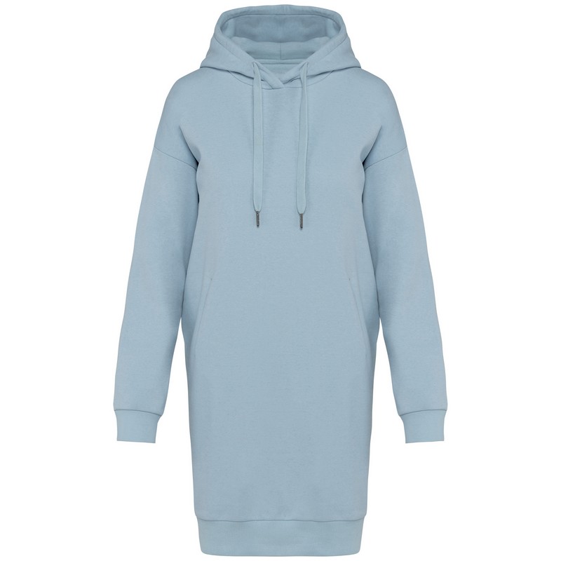 Robe Sweat-shirt Ecoresponsable à Capuche - Aquamarine