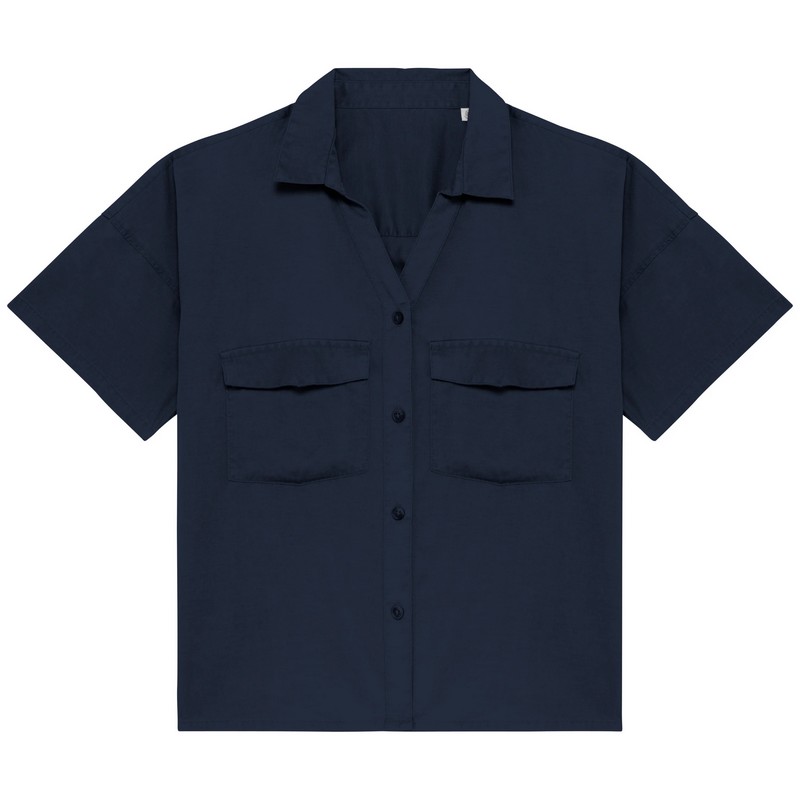 Chemise Ecoresponsable Oversize en Lyocell - Washed dark navy