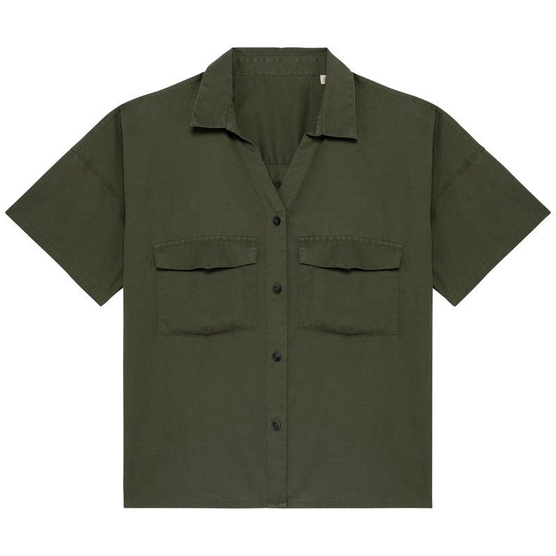 Chemise Ecoresponsable Oversize en Lyocell - Washed organic khaki