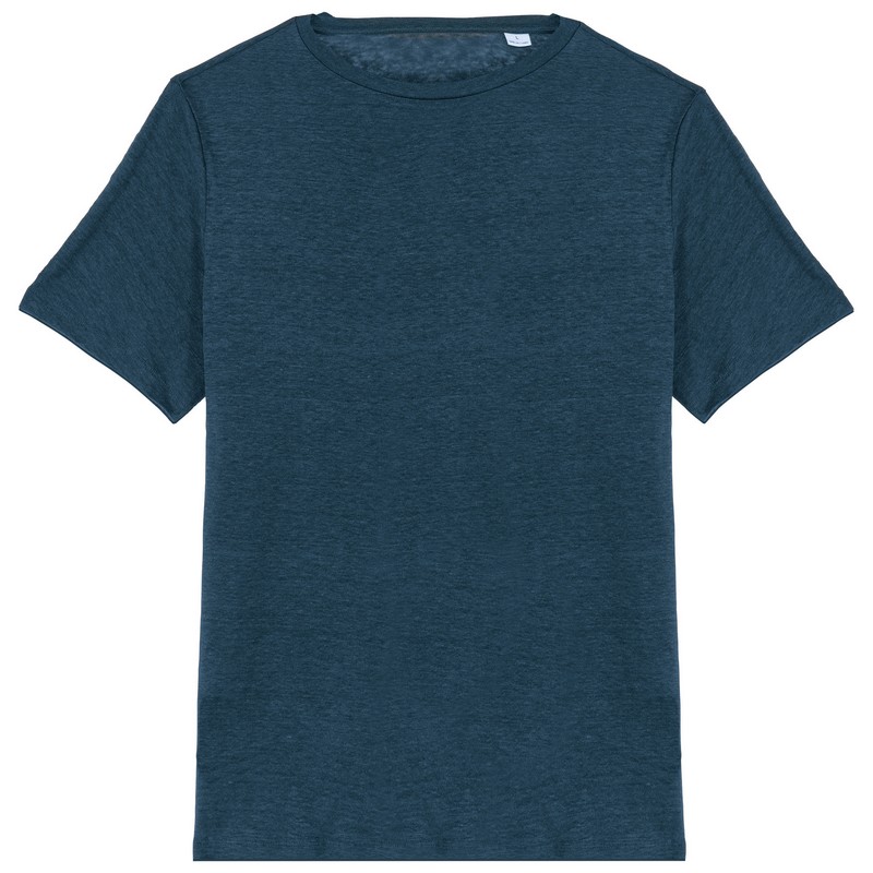T-Shirt col rond en Lin Homme - Peacock blue