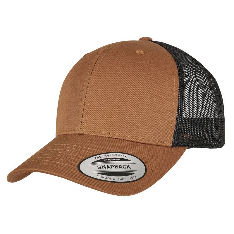 Casquette Trucker Retro Bicolore - Caramel/black