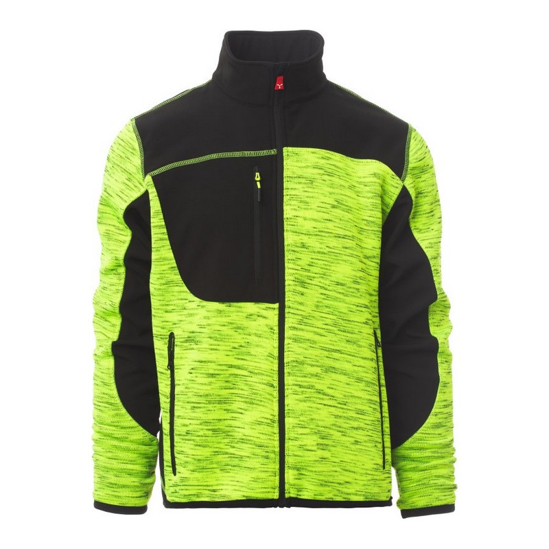Veste Tricot Technique Travel 380 - Jaune fluo/noir