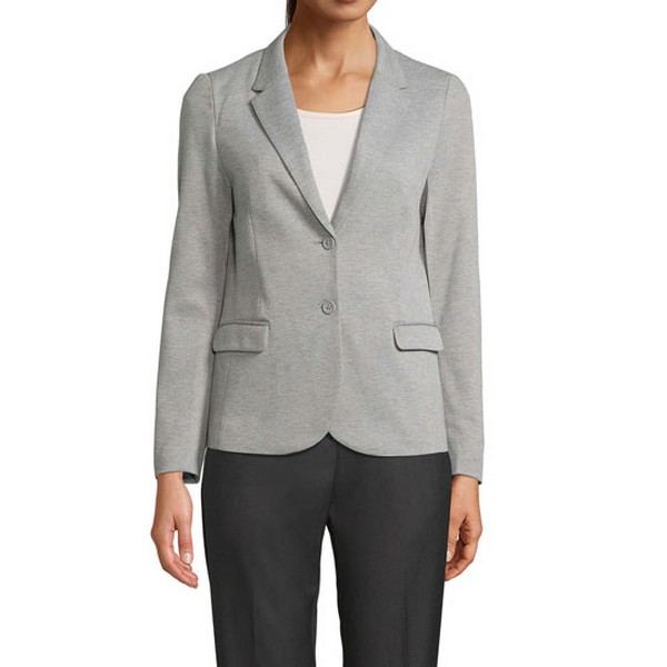 Blazer Maille Piquée Femme 210 - Gris chiné