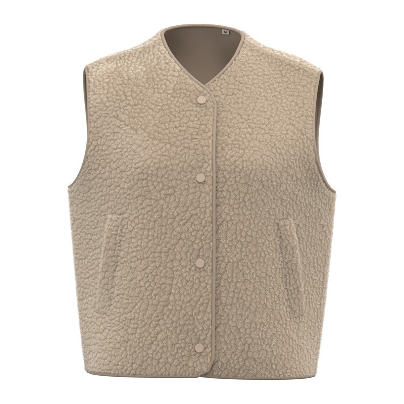 Veste sans manches en Sherpa femme 340 - Wet sand