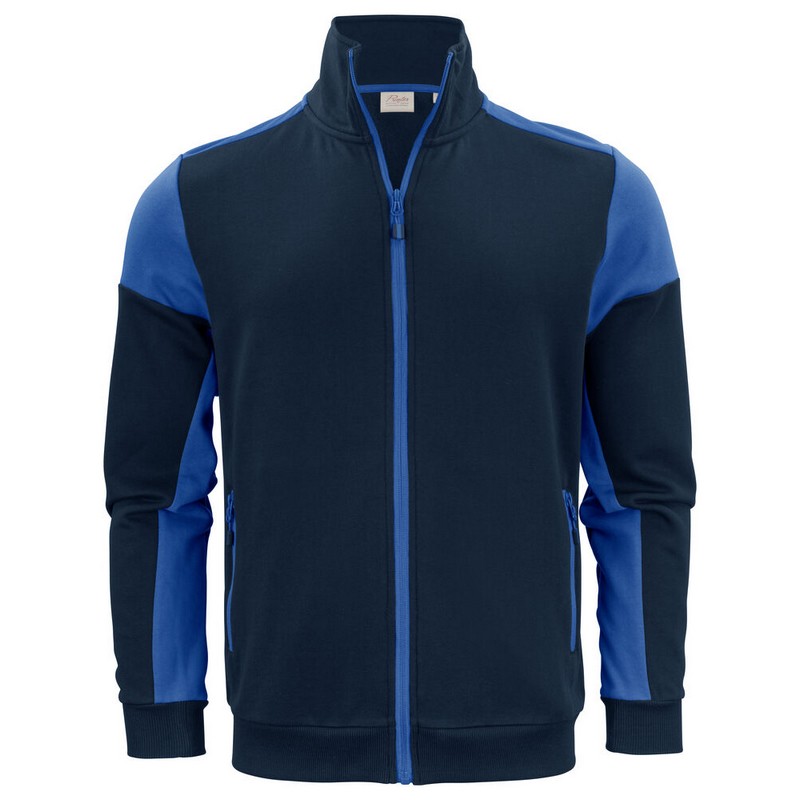 Sweat Bicolore Zippé Prime 280 - Marine/cobalt