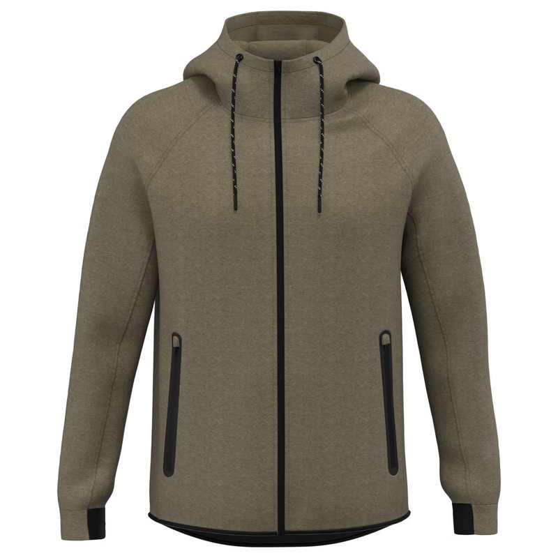 Sweat à Capuche Zippé Performance 310 - Light kaki heather